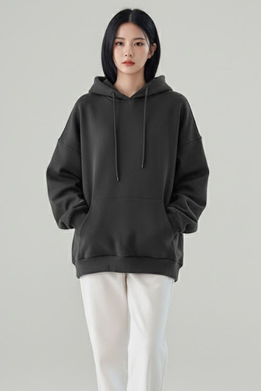 Grey Drop Shoulder Oversized Hoodie