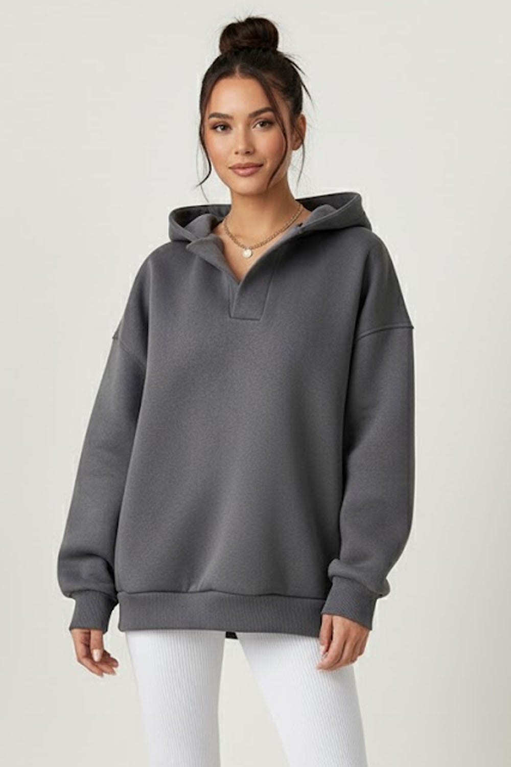 Winter Grey Long Sleeves Oversized Hoodie