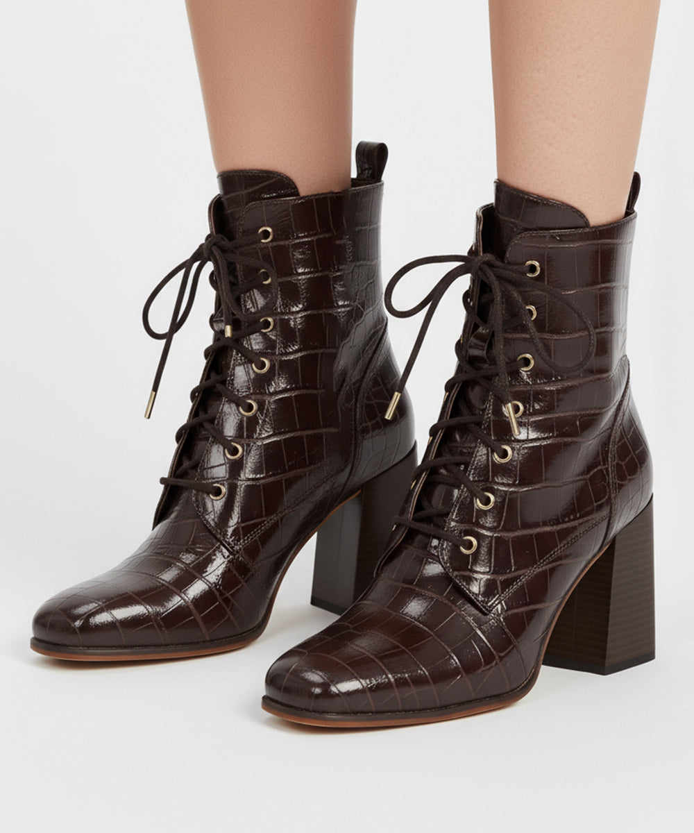 Maroon Croco Boots