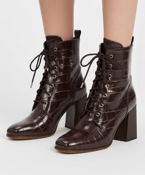 Maroon Croco Boots