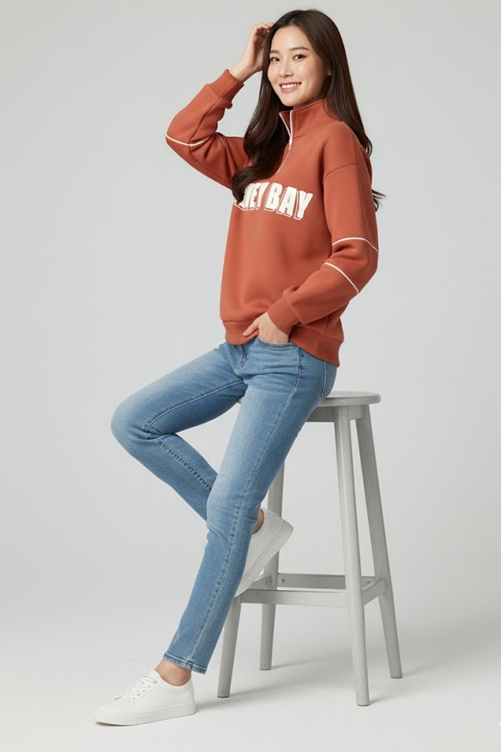 Winter Fleece Ribbed Long Sleeve Cropped Tops For Women
