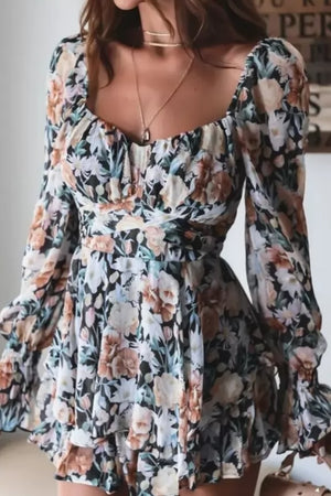 Floral Fit Flare Mini Dress