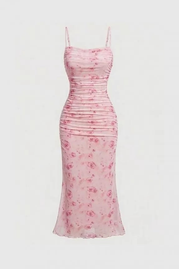 Floral Printed Fit & Flare Maxi Dress- 109485