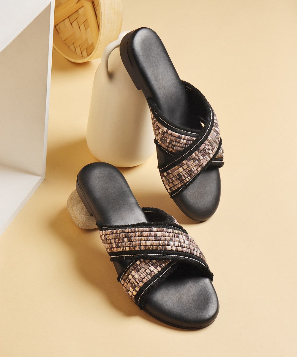 Woven Crossover Strap Flats - 131614