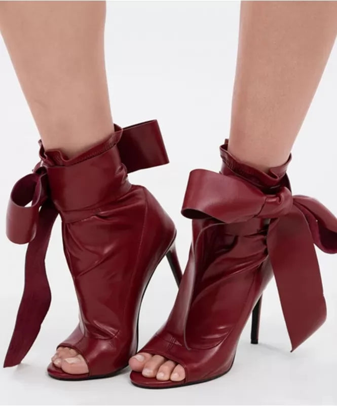 Made on Order-Burgundy Stiletto Bootie-133290