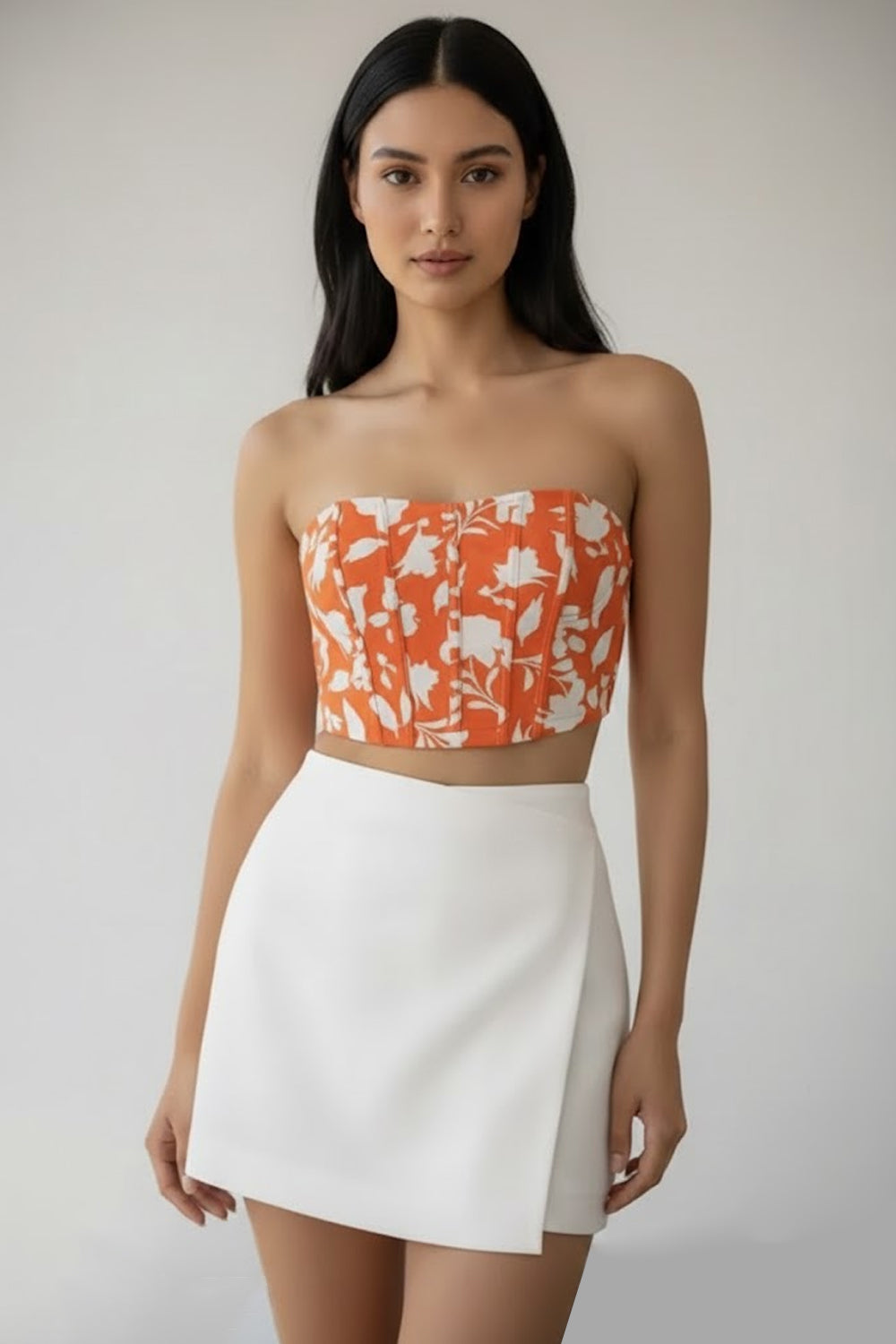 Set of 2:- Crop Summer Top with Wrap Skort-  122746