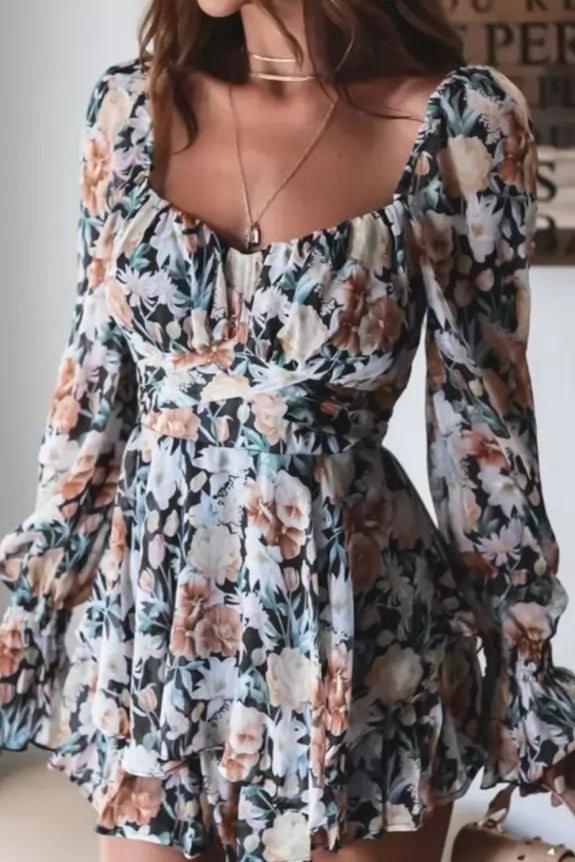 Floral Fit Flare Mini Dress
