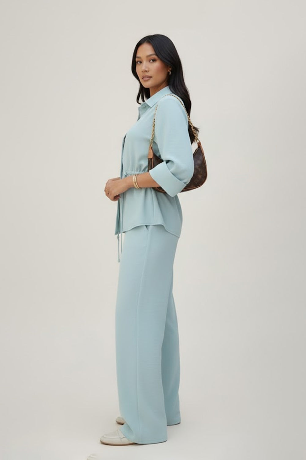 Set of 2-Premium Viscose Linen Co-ord Set - 129333