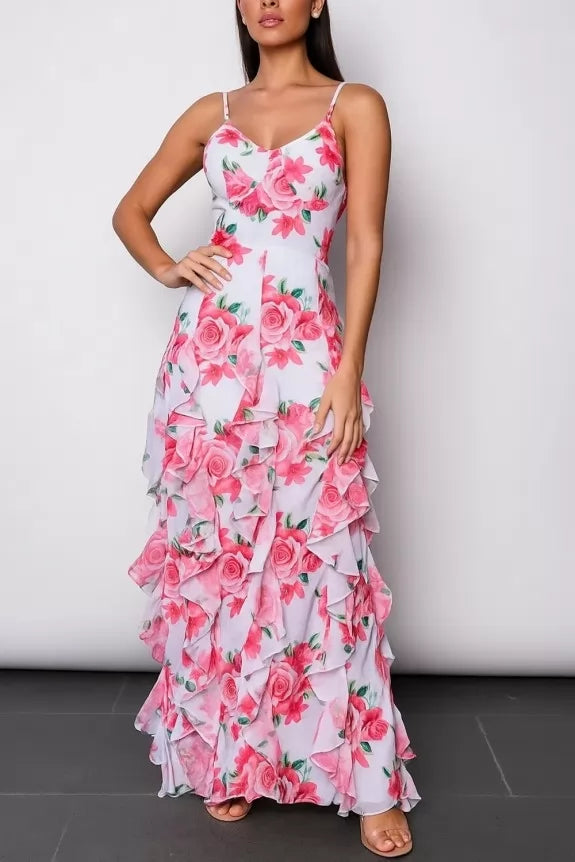 Floral Printed Ruffle Dress