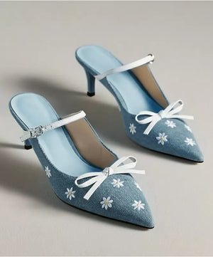 The Daisy Denim Heels