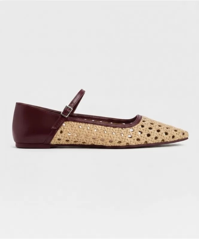 Woven Pointed-Toe Flats 