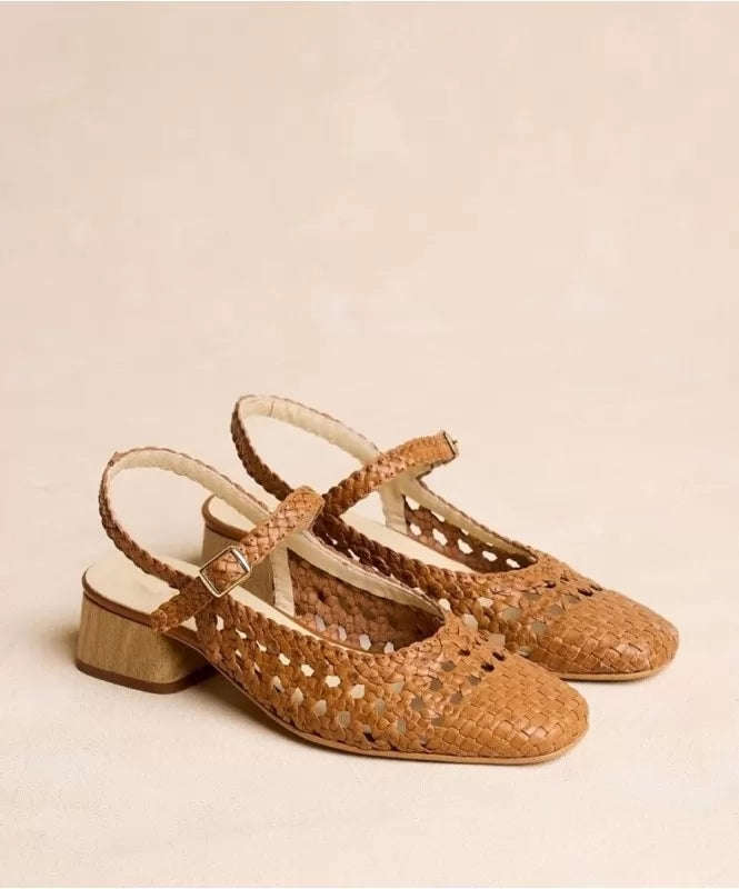 Woven Brown Strappy Sandals