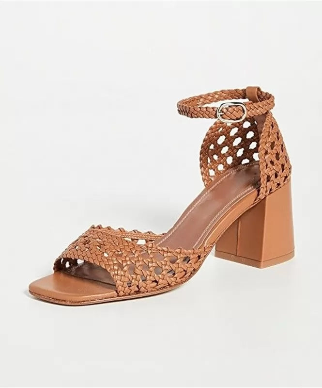 Woven Ankle Strap Heels