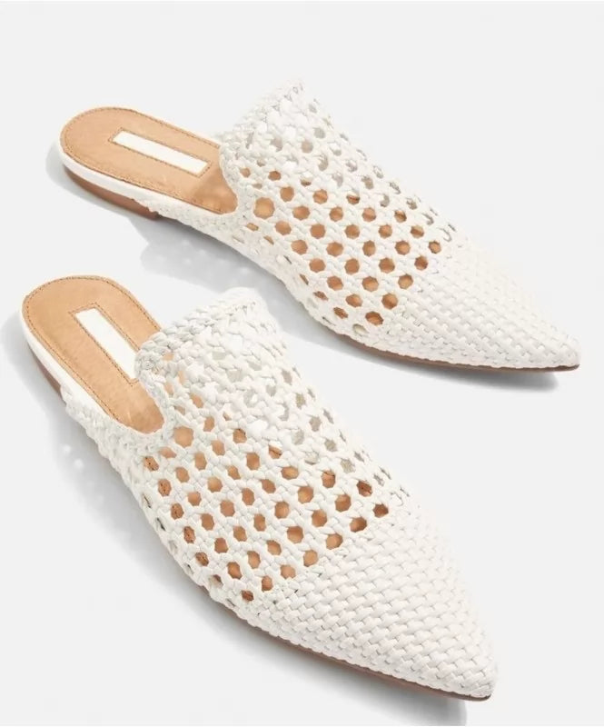 Woven Pointed Flats 