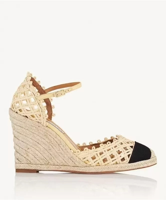 Crochet Cap-Toe Platform Sandal 