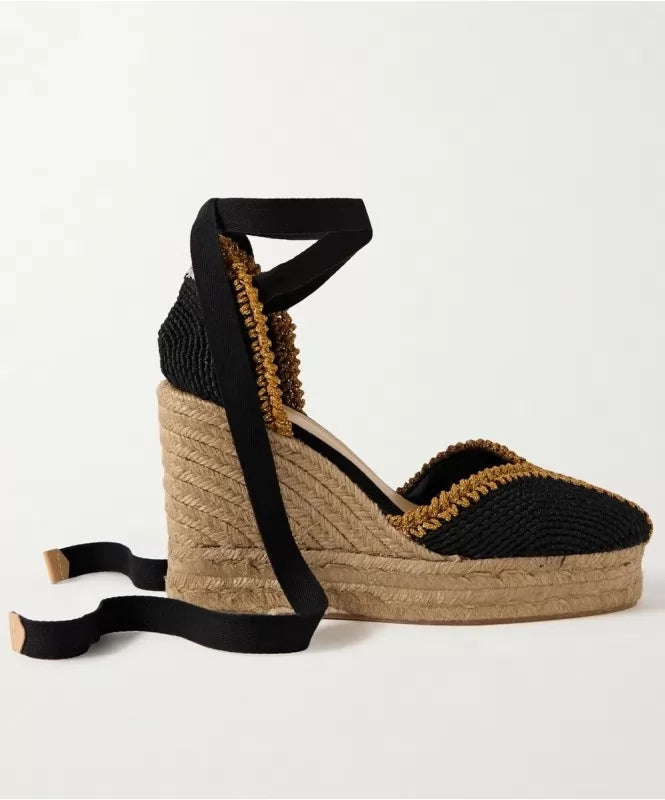 Carina Crochet Wedge Espadrilles