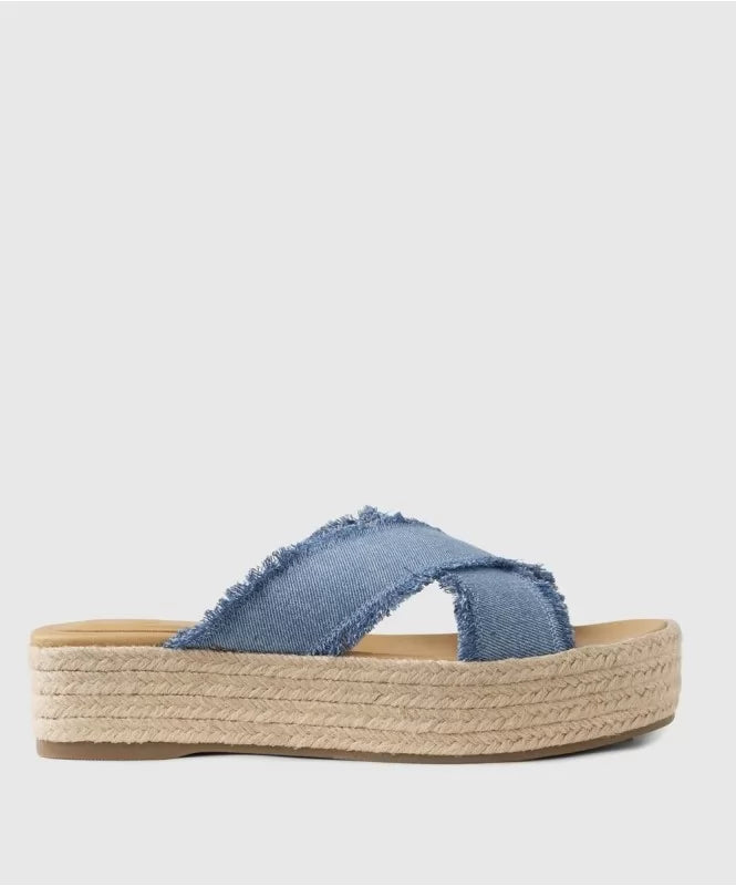 Denim Diana Wide Wedge Sandal
