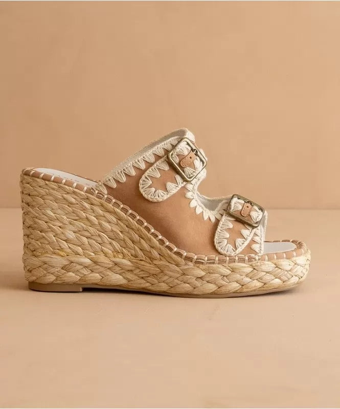 Perla Leopard Print Suede Valenciana Wedge