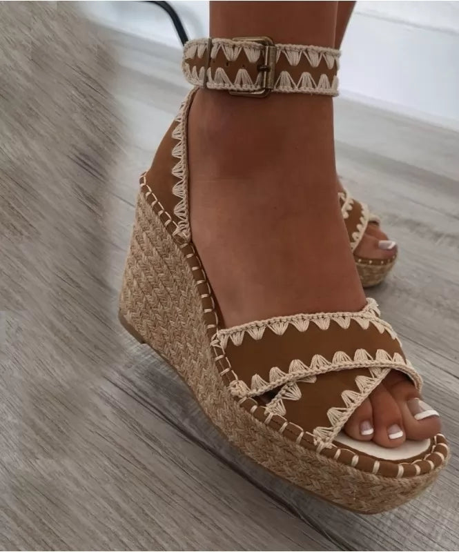 Carina Lace-Up Wedge Espadrilles