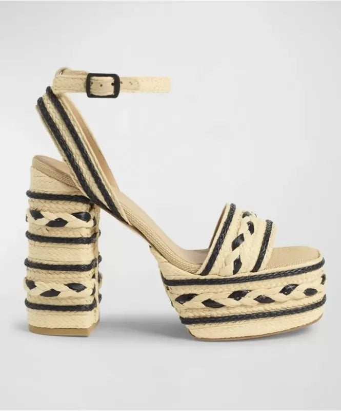 Woven Block Heels
