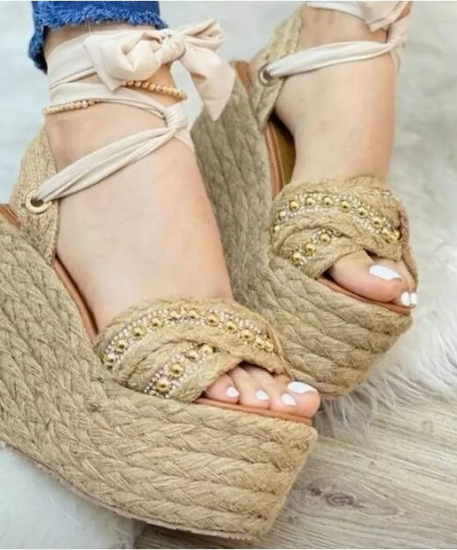 Raffia High Heels