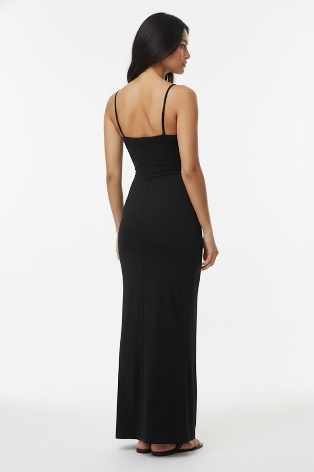 Solid Black Bodycon Sleeveless Dress- 115040