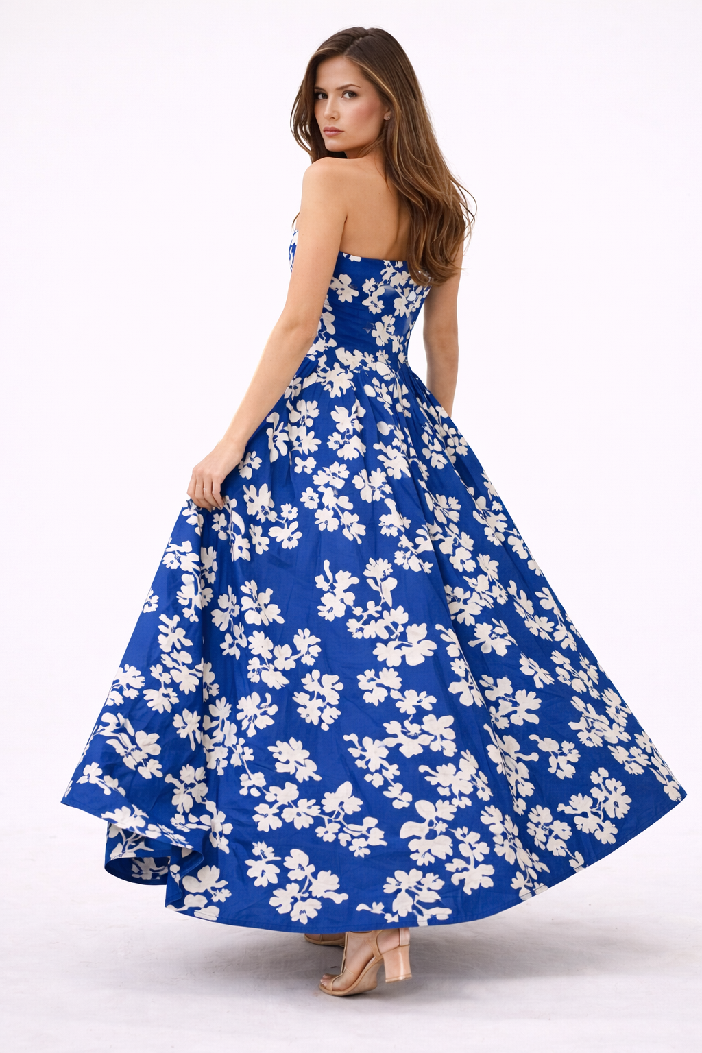 Floral Corset-Style Maxi Dress - 130953