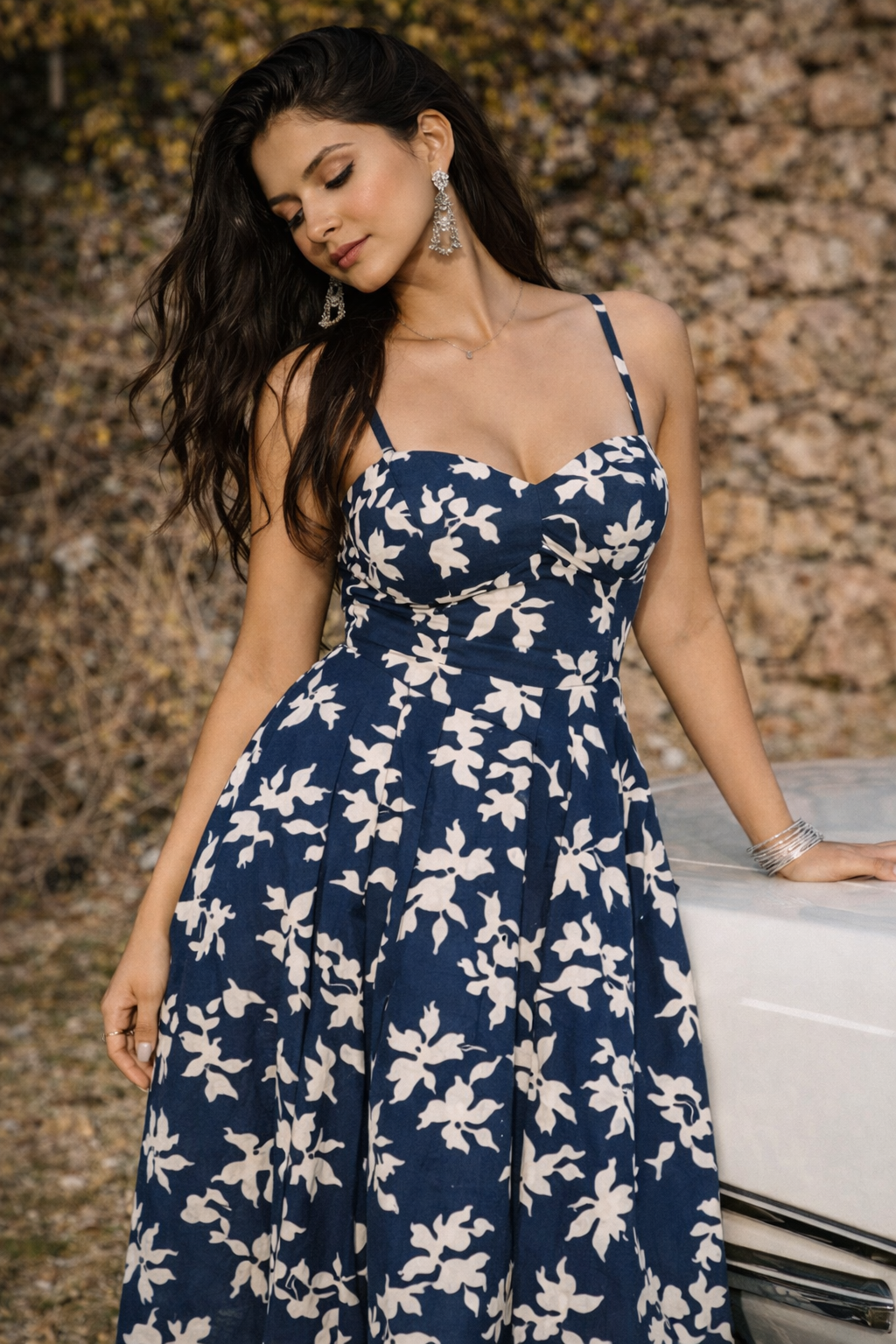 Indigo Bloom Floral Maxi Dress - Best Seller - 119639
