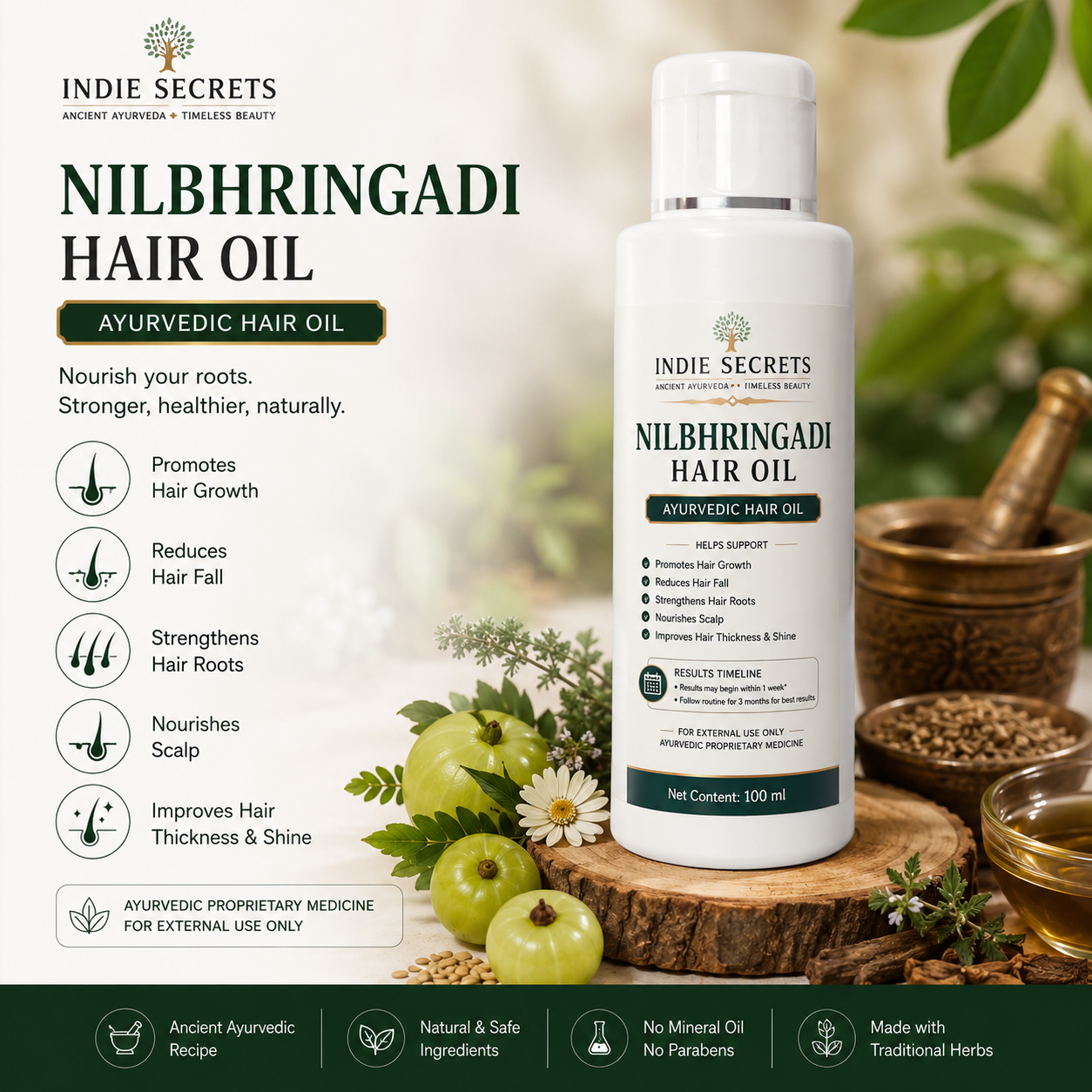 Advanced Ayurvedic Hair Oil- Nilibhringadi Hair Growth Oil