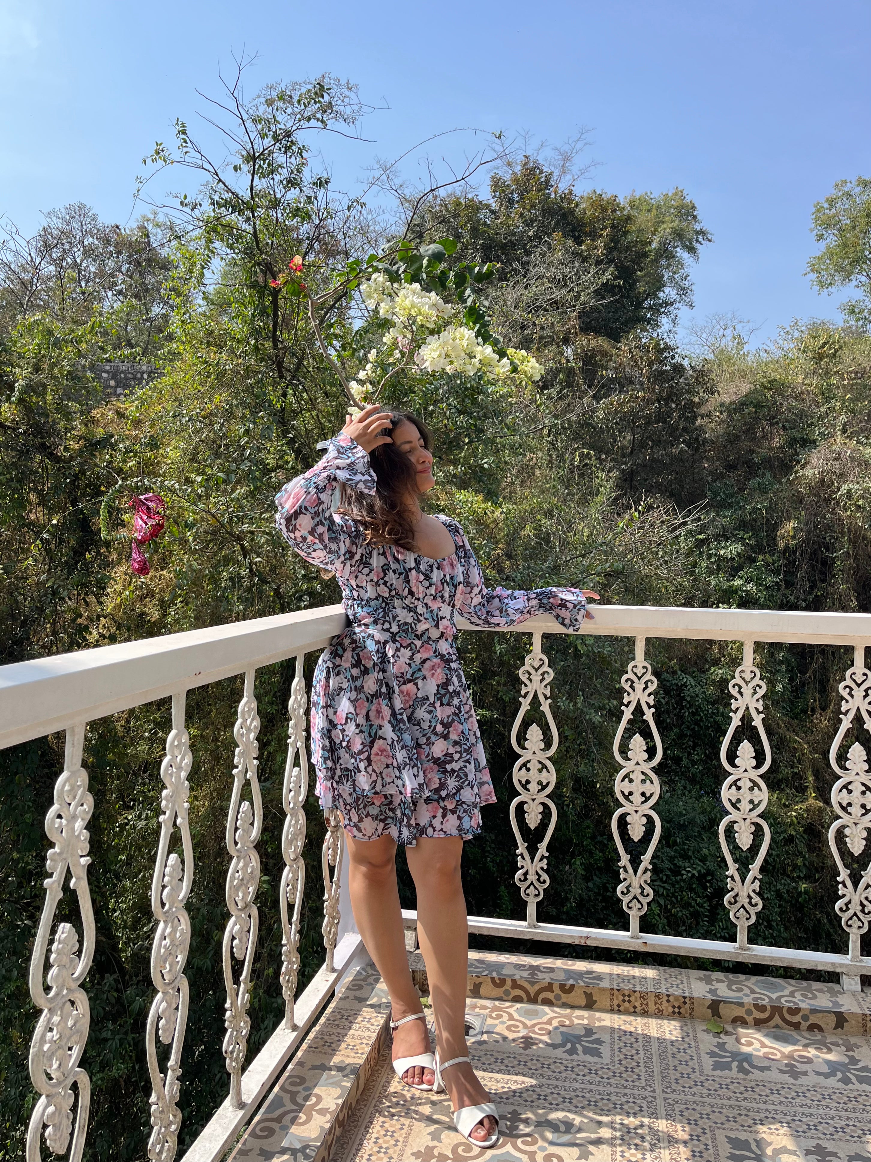 Floral Fit Flare Mini Dress