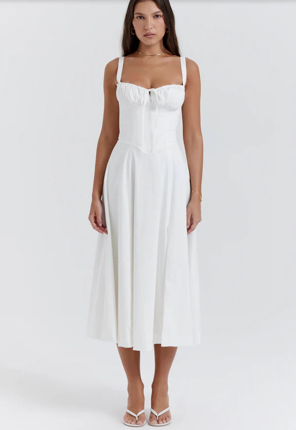 Nocturne Sundress Azure Tie-Strap Corset Top- 136071