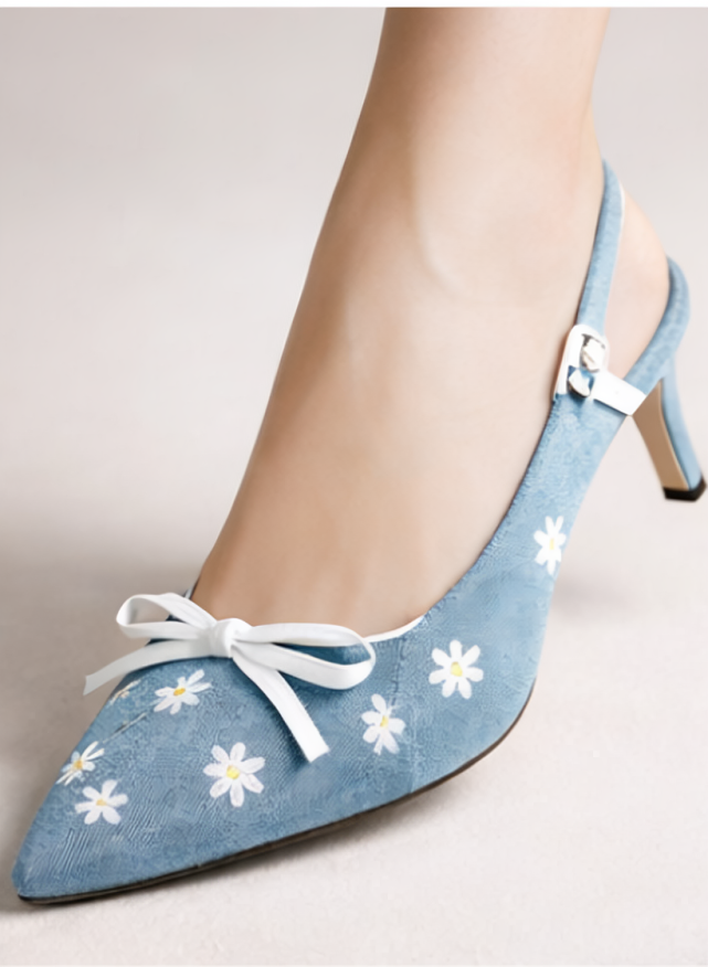 The Daisy Denim Heels